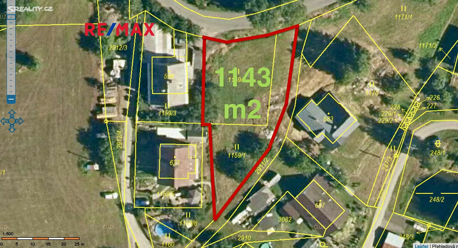 Prodej  stavebního pozemku 1 143 m², Poniklá, okres Semily