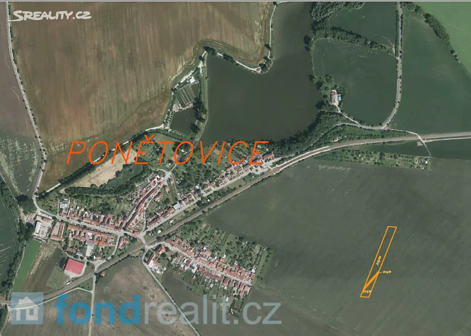 Prodej  pozemku 5 865 m², Ponětovice, okres Brno-venkov