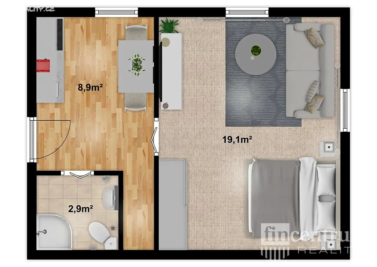 Prodej bytu 1+1 31 m², U Potůčku, Liberec - Liberec VII-Horní Růžodol