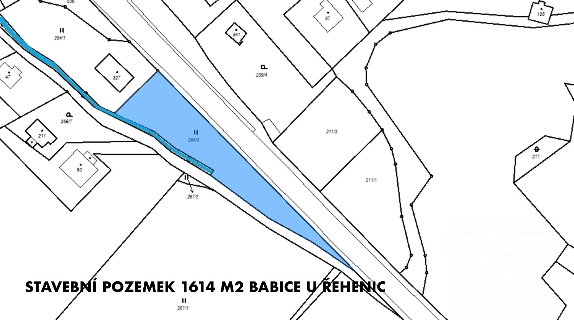 Prodej  stavebního pozemku 1 614 m², Řehenice, okres Benešov