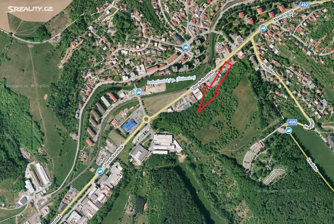 Prodej  komerčního pozemku 687 m², Luhačovice, okres Zlín