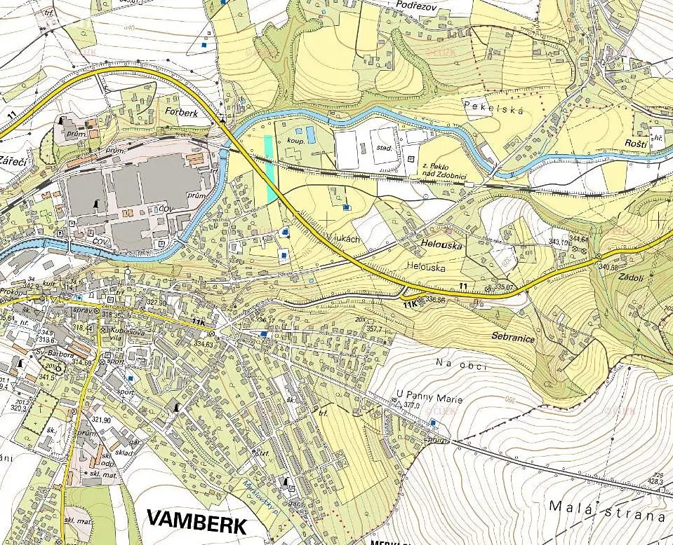 Prodej  komerčního pozemku 1 764 m², Vamberk, okres Rychnov nad Kněžnou