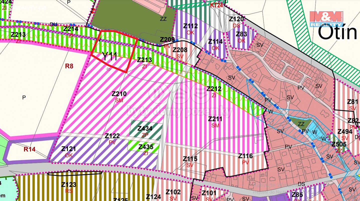 Prodej  stavebního pozemku 10 685 m², Jindřichův Hradec - Otín, okres Jindřichův Hradec