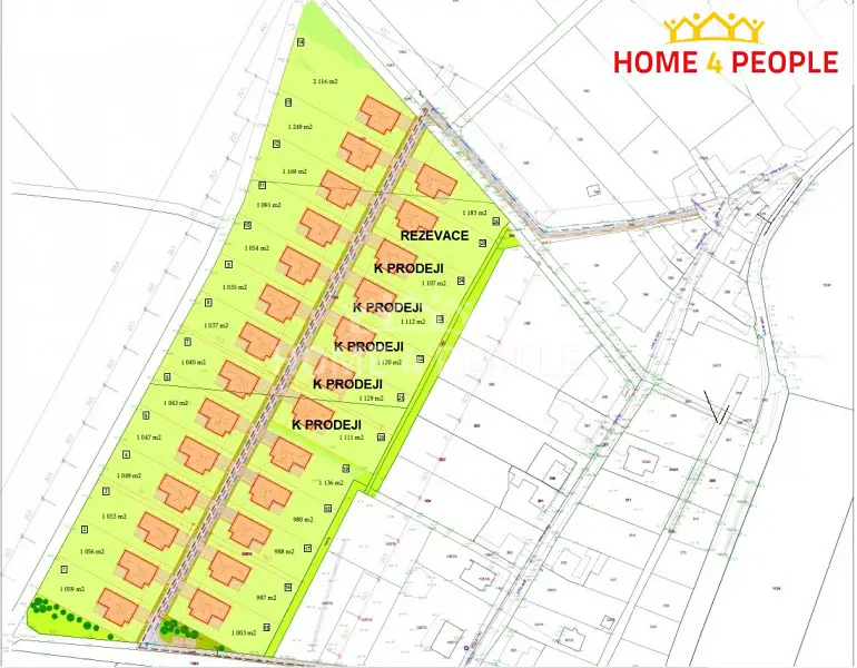 Prodej  stavebního pozemku 997 m², Bořenovice, okres Kroměříž