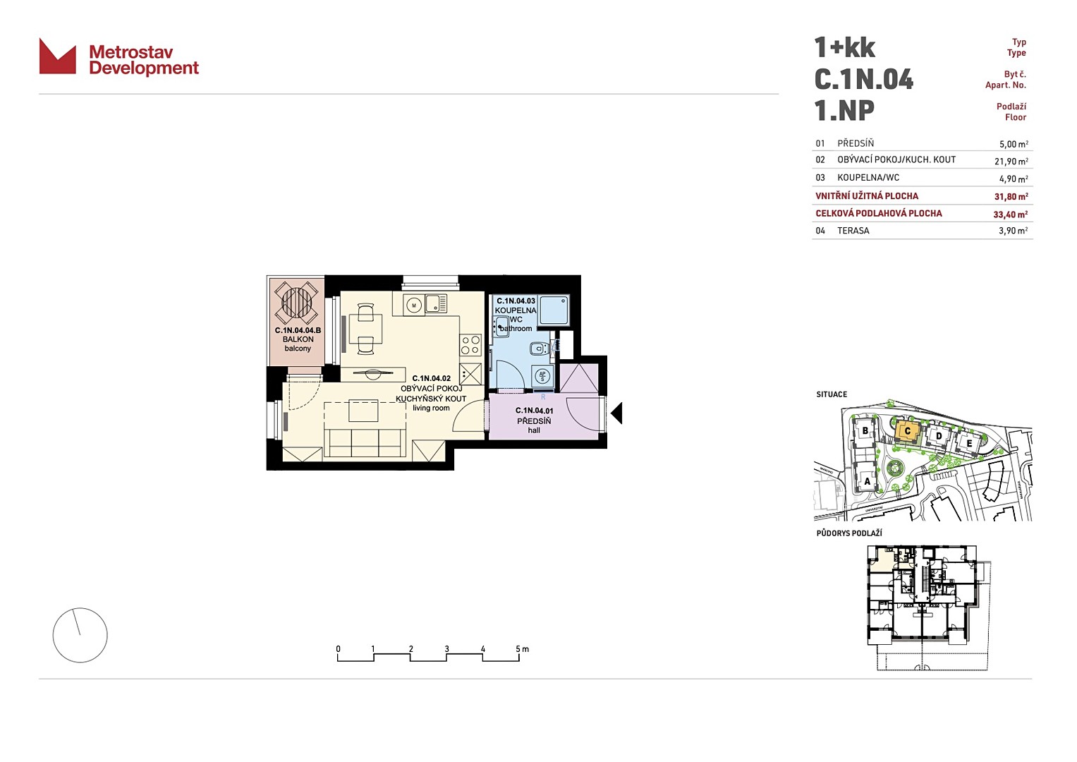 Prodej bytu 1+kk 32 m², Univerzitní, Praha - Malešice