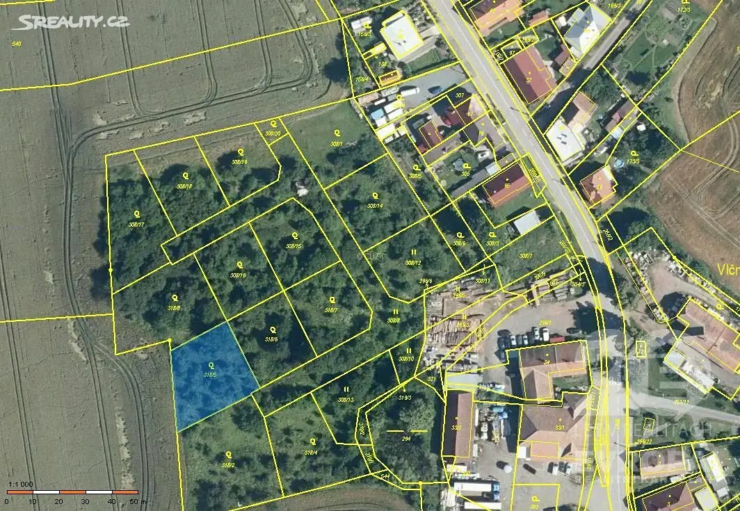 Prodej  stavebního pozemku 946 m², Chrudim - Vlčnov, okres Chrudim