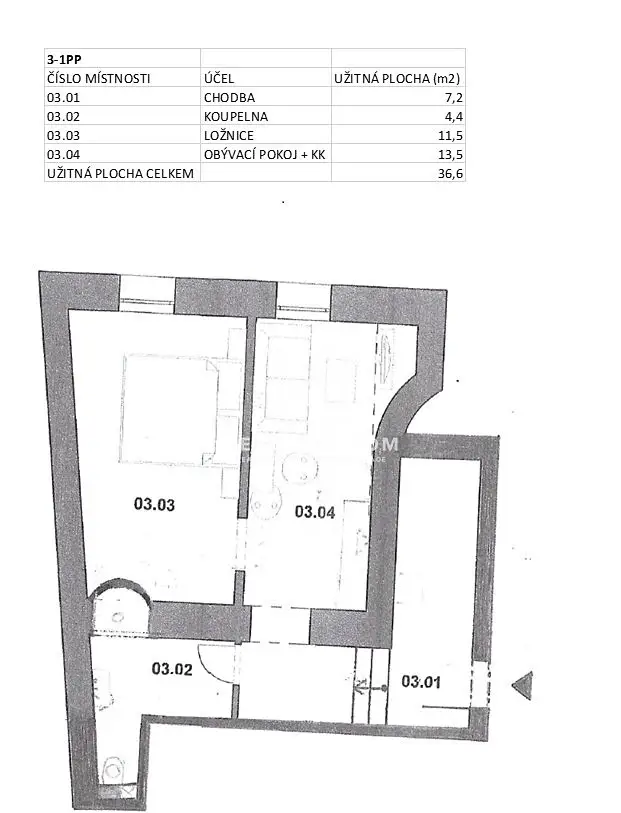 Pronájem bytu 2+kk 36 m², Davídkova, Praha 8 - Libeň