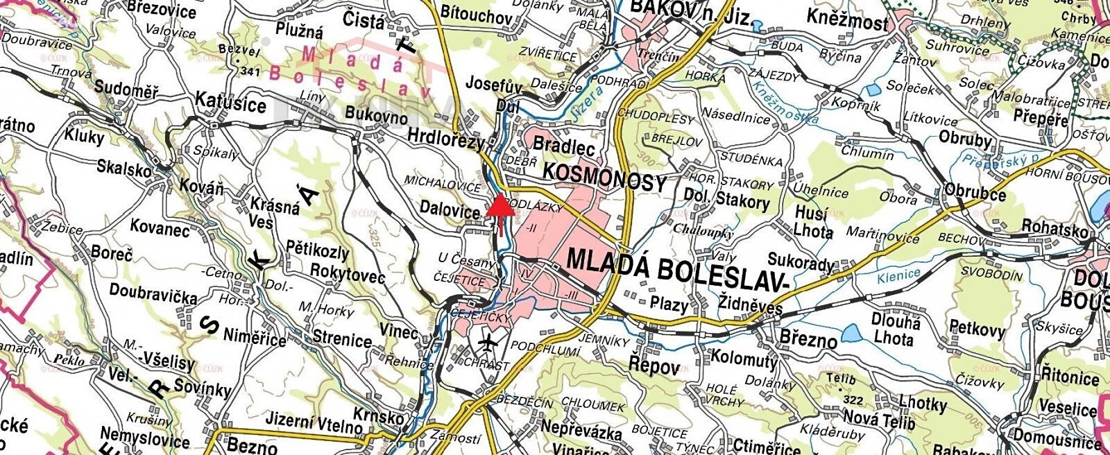 Prodej  louky 6 722 m², Mladá Boleslav - Debř, okres Mladá Boleslav