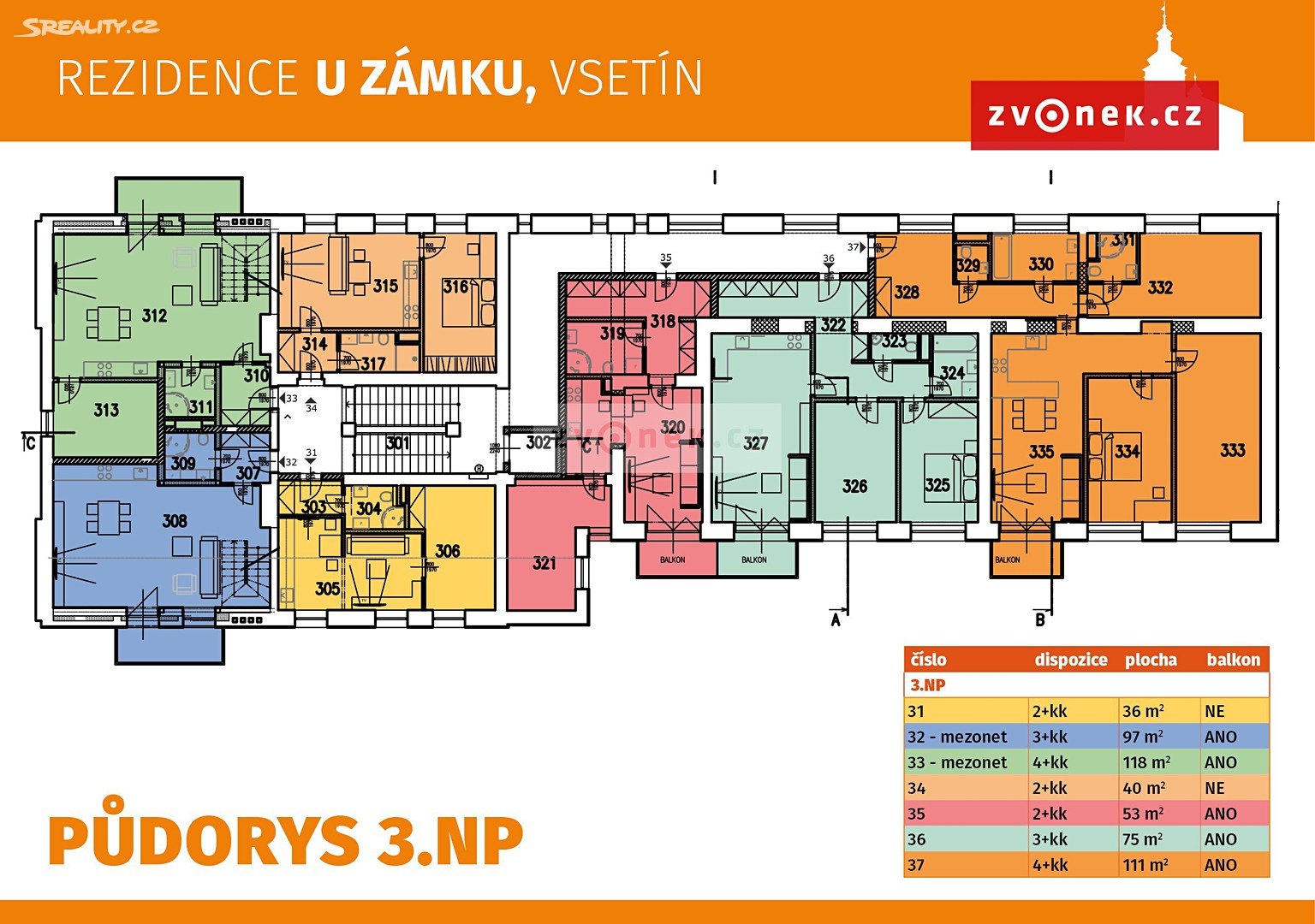 Prodej bytu 2+kk 36 m², Horní náměstí, Vsetín