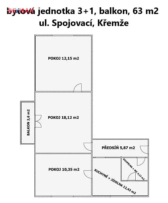 Prodej bytu 3+1 67 m², Spojovací, Křemže