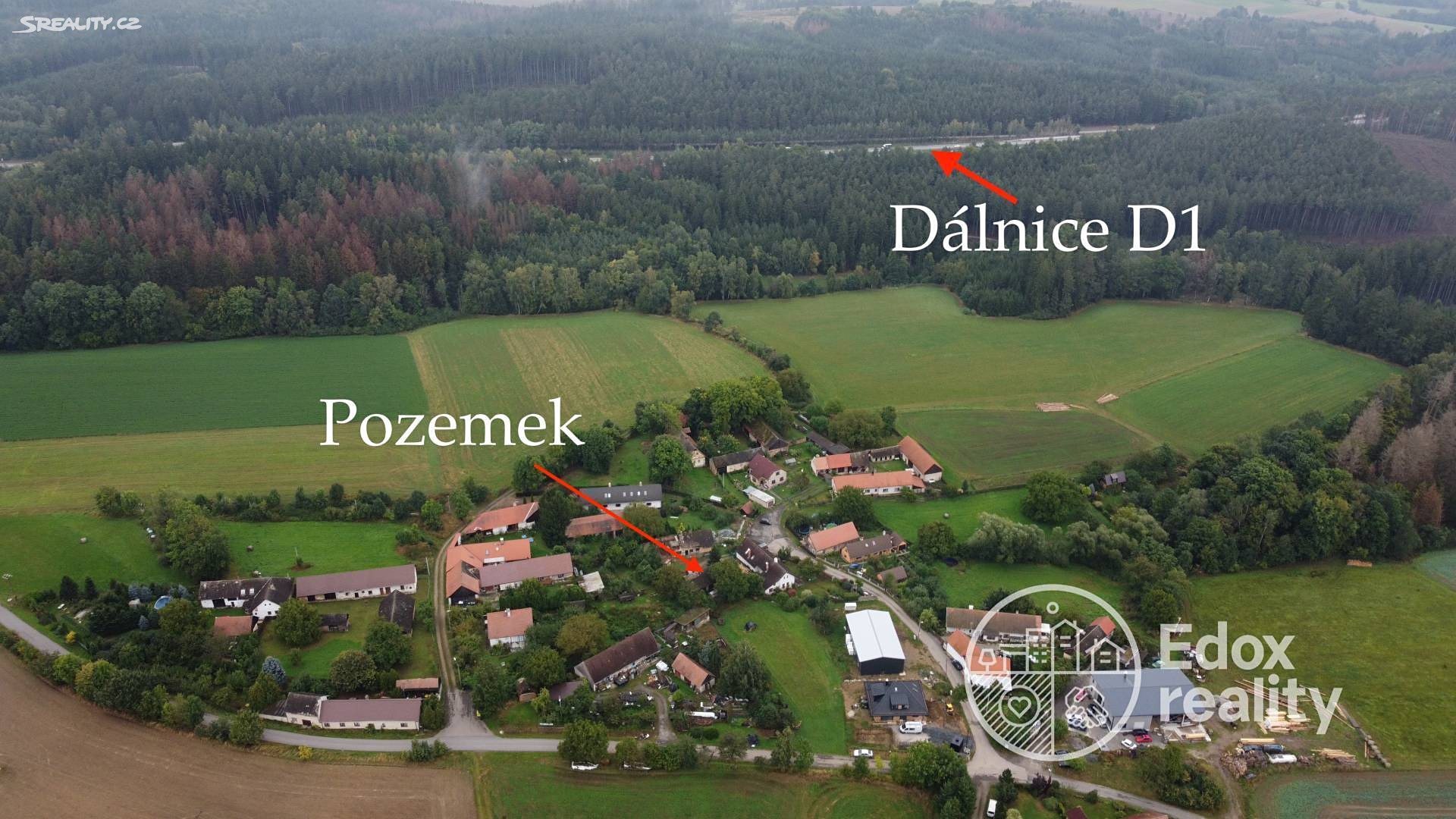 Prodej  stavebního pozemku 394 m², Psáře - Dubovka, okres Benešov