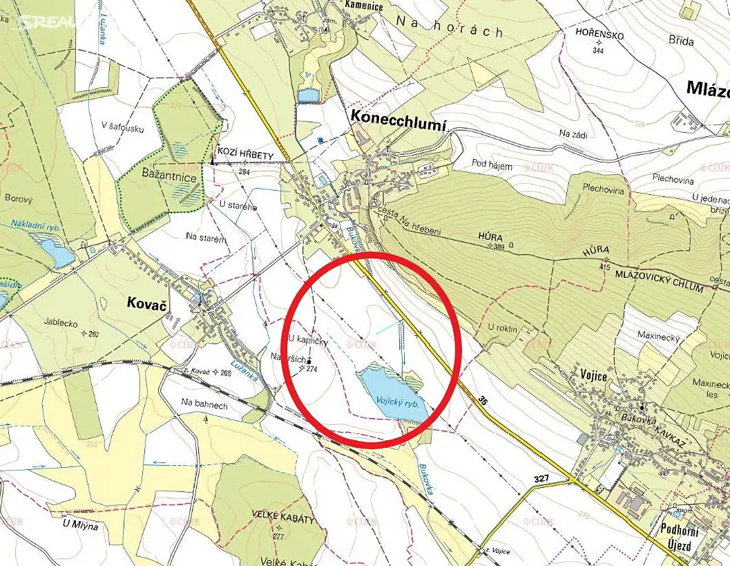 Prodej  rybníku (vodní plochy) 4 m², Konecchlumí, okres Jičín