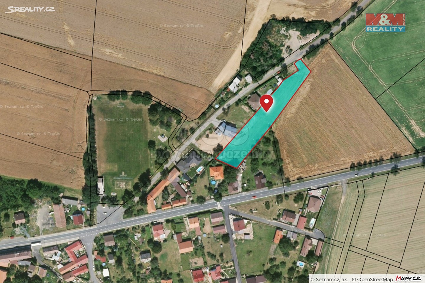 Prodej  stavebního pozemku 3 472 m², Miskovice, okres Kutná Hora