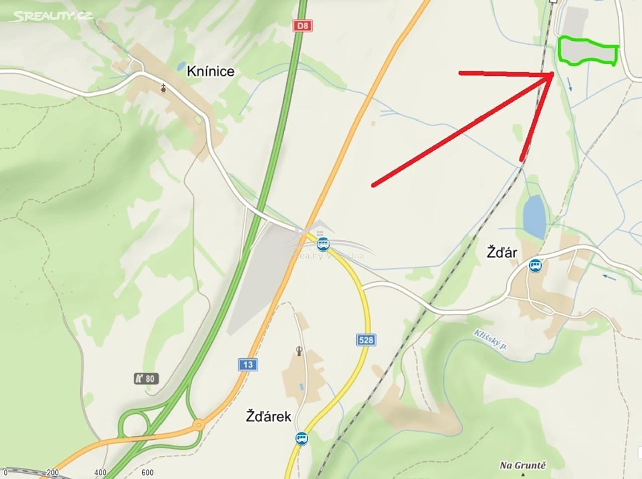 Prodej  komerčního pozemku 27 266 m², Velké Chvojno, okres Ústí nad Labem