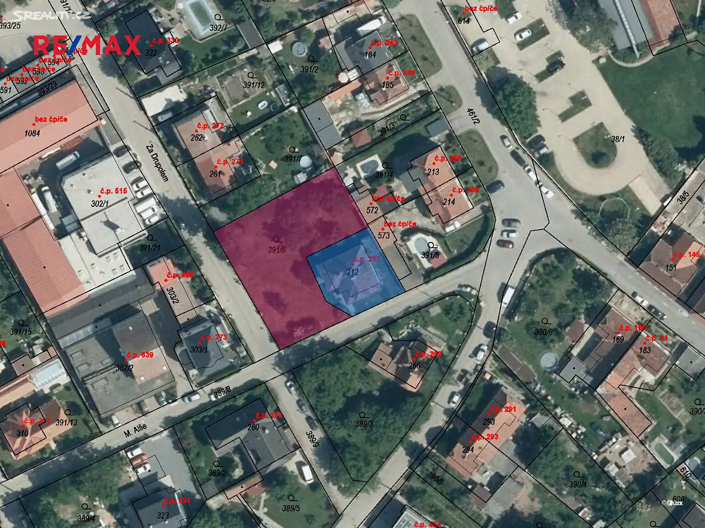 Prodej  komerčního pozemku 450 m², M. Alše, Horoměřice