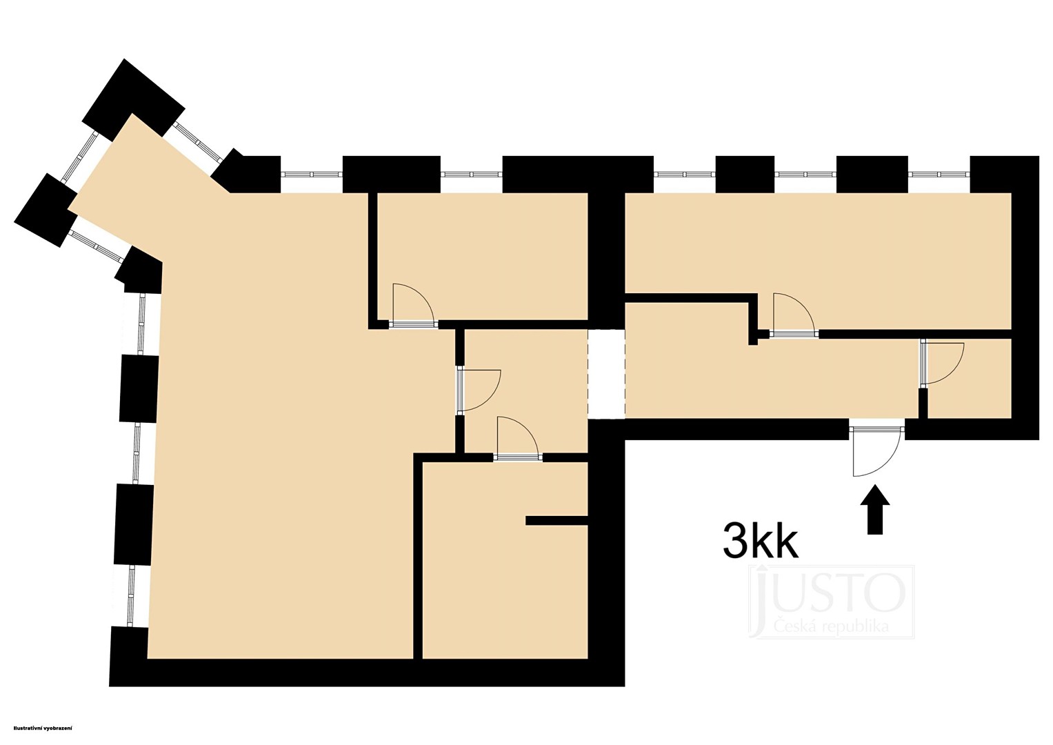 Pronájem bytu 3+kk 92 m², Velké náměstí, Písek - Vnitřní Město
