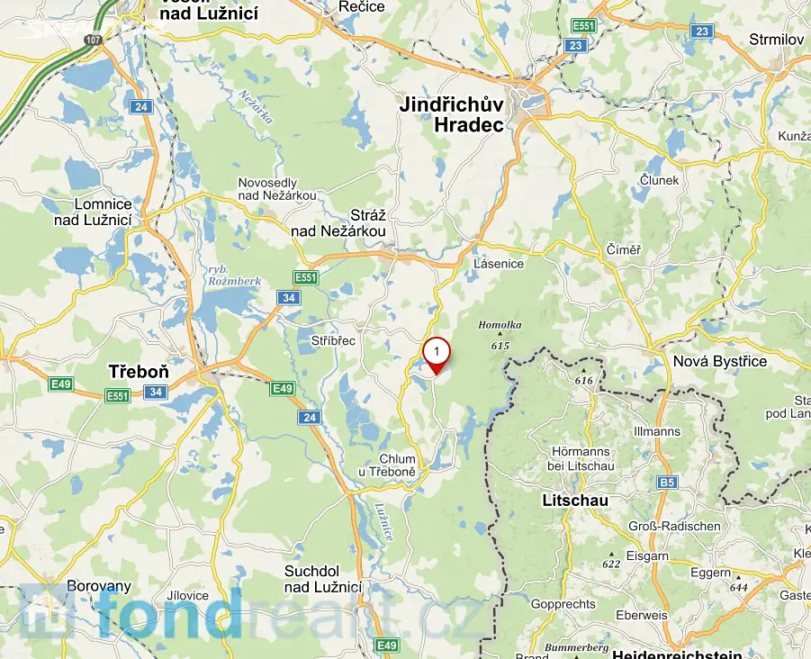 Prodej  pozemku 431 m², Chlum u Třeboně - Mirochov, okres Jindřichův Hradec
