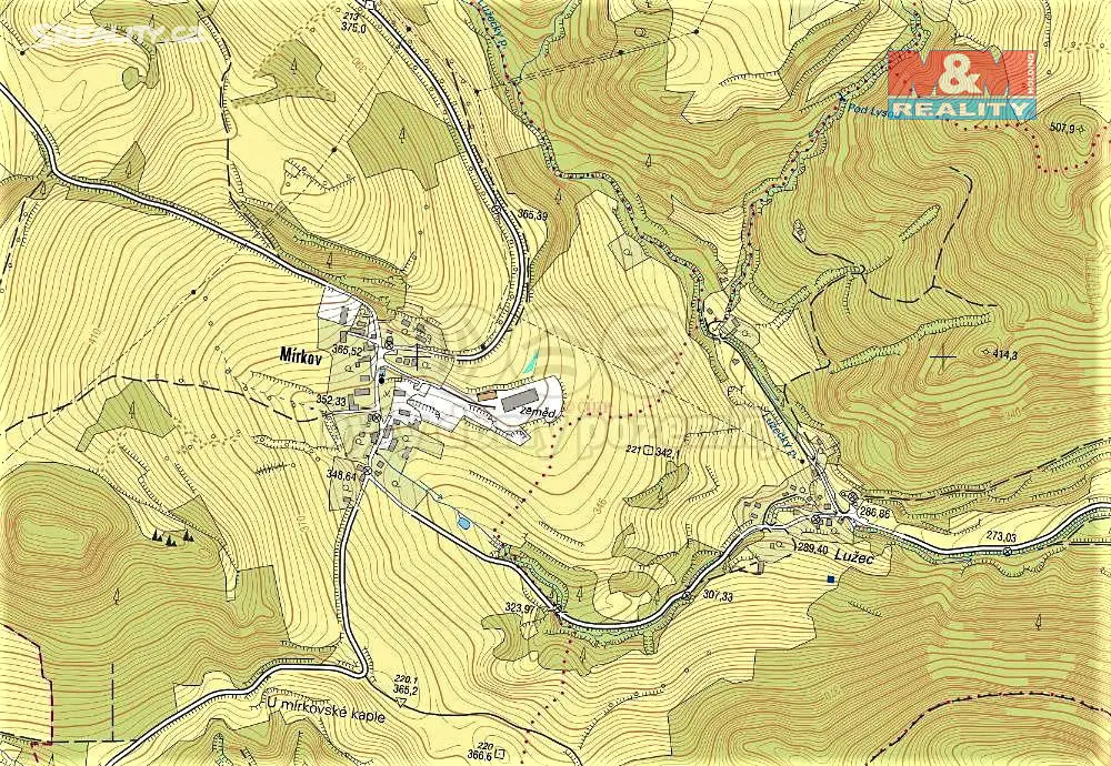 Prodej  pozemku 264 m², Povrly, okres Ústí nad Labem