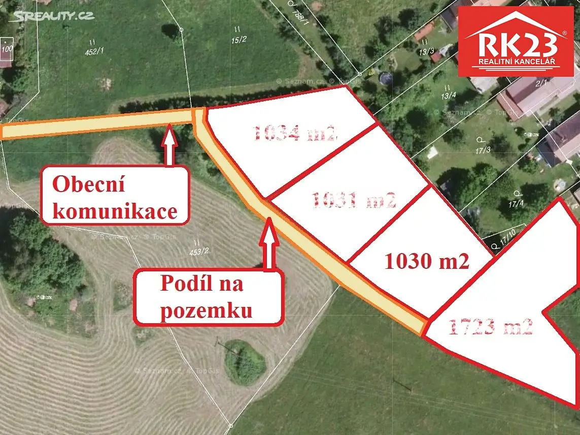 Prodej  stavebního pozemku 1 030 m², Zádub-Závišín - Závišín, okres Cheb