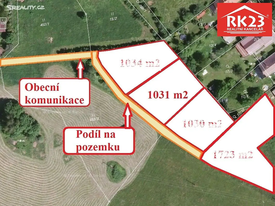 Prodej  stavebního pozemku 1 031 m², Zádub-Závišín - Závišín, okres Cheb