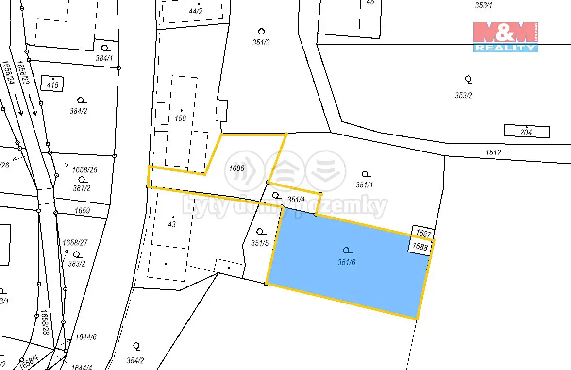 Prodej  stavebního pozemku 1 198 m², Lužany, okres Jičín