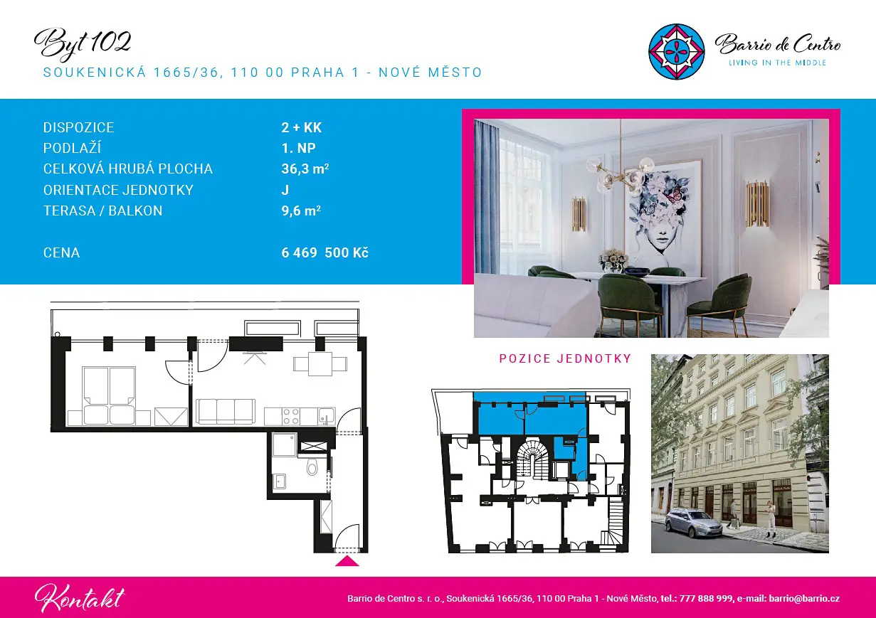 Prodej bytu 2+kk 36 m², Soukenická, Praha 1 - Nové Město