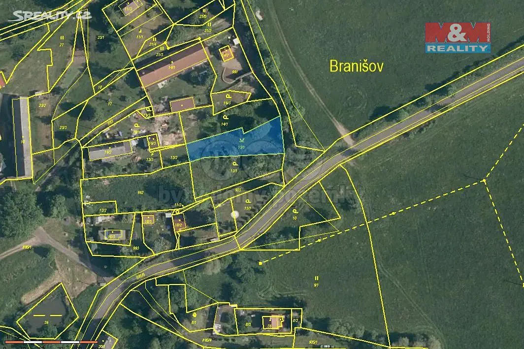 Prodej  stavebního pozemku 1 435 m², Toužim - Branišov, okres Karlovy Vary