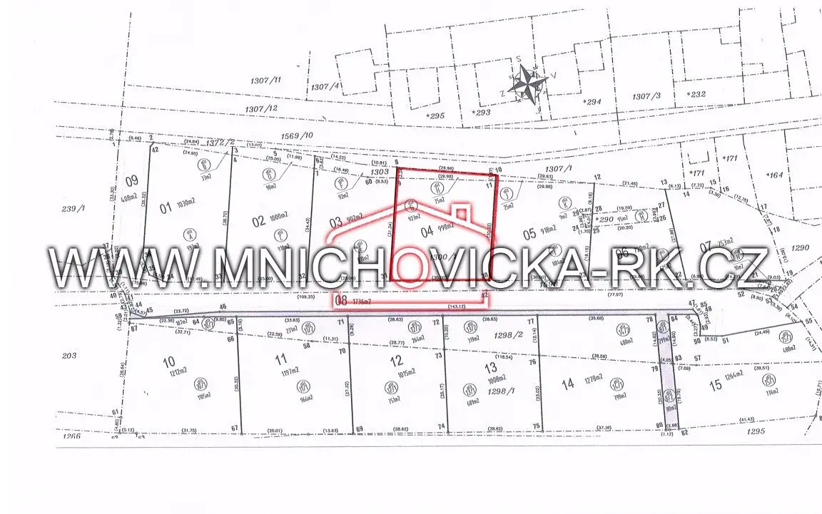 Prodej  stavebního pozemku 998 m², Martiněves - Charvatce, okres Litoměřice