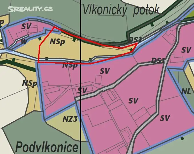 Prodej  stavebního pozemku 3 305 m², Křečovice - Vlkonice, okres Benešov