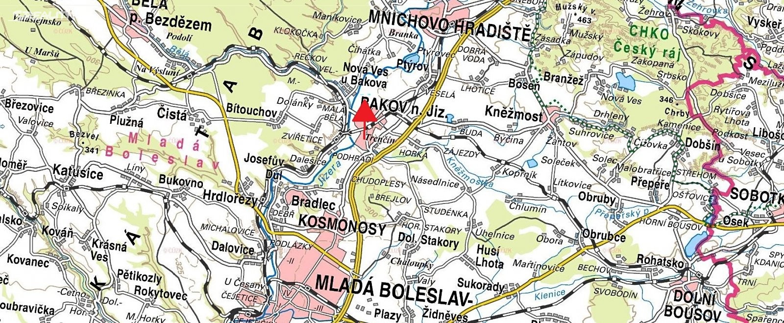Prodej  louky 2 413 m², Bakov nad Jizerou, okres Mladá Boleslav