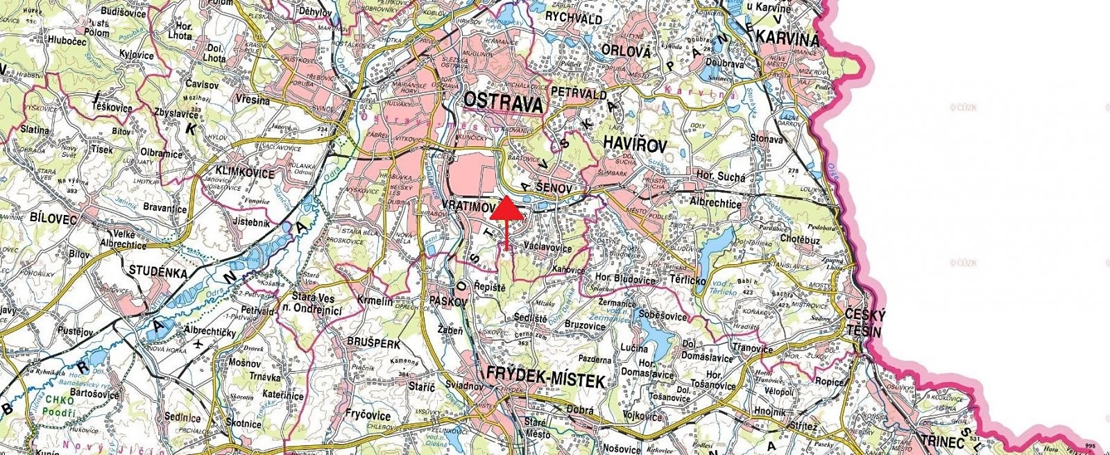 Prodej  louky 827 m², Ostrava - Bartovice, okres Ostrava-město