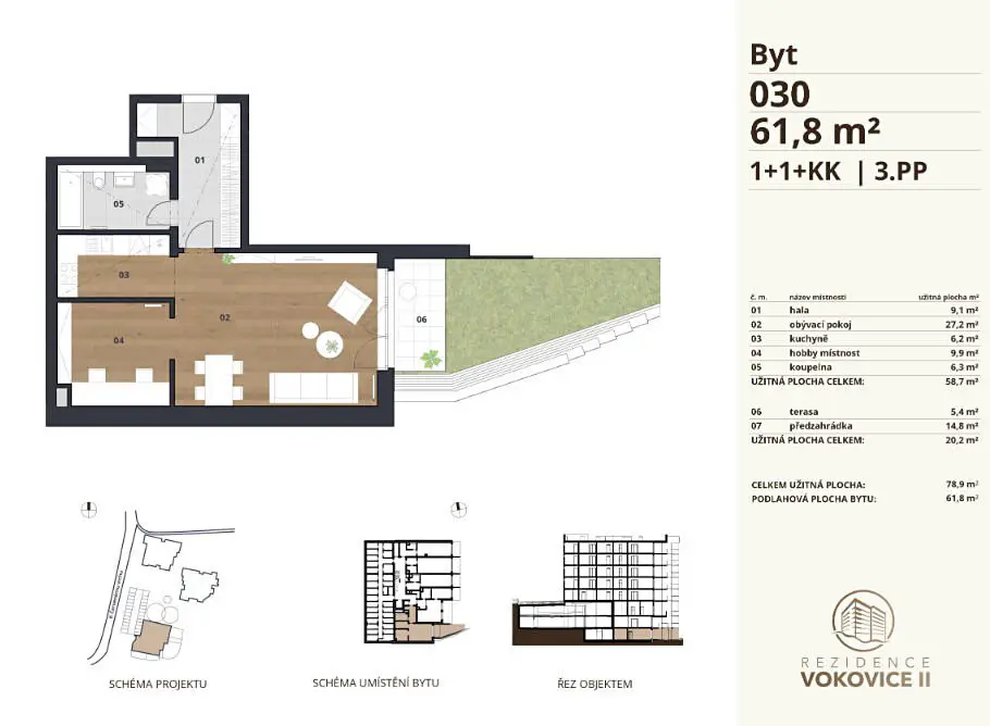 Prodej bytu 2+kk 58 m², K Červenému vrchu, Praha 6 - Vokovice