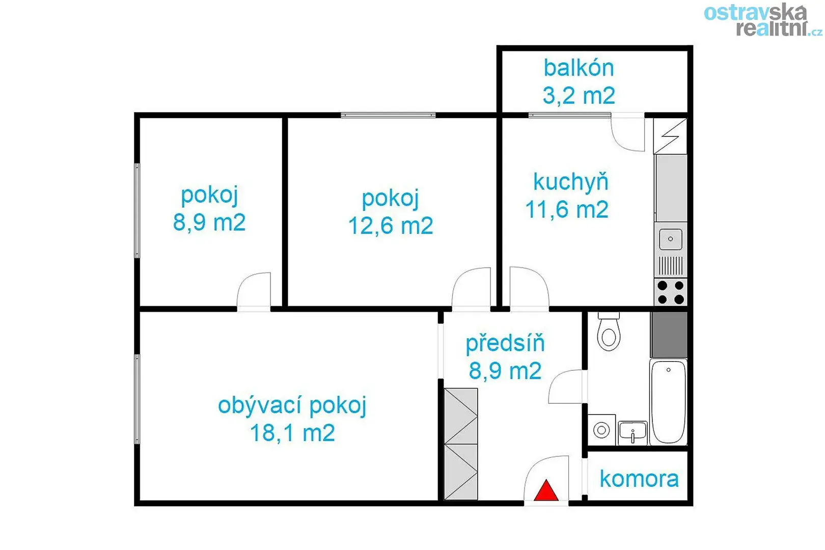 Prodej bytu 3+1 66 m², tř. 17. listopadu, Karviná - Nové Město