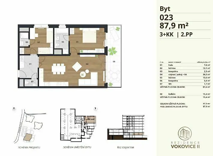 Prodej bytu 3+kk 81 m², K Červenému vrchu, Praha - Vokovice
