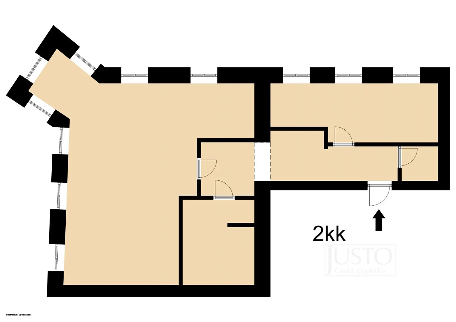 Pronájem bytu 2+kk 92 m², Velké náměstí, Písek - Vnitřní Město
