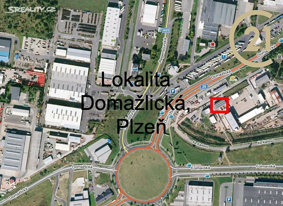 Pronájem  komerčního pozemku 260 m², Domažlická, Plzeň - Skvrňany