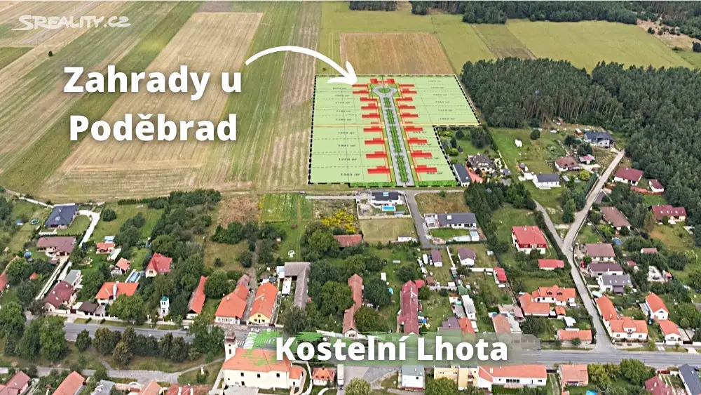 Prodej  stavebního pozemku 1 200 m², Kostelní Lhota, okres Nymburk