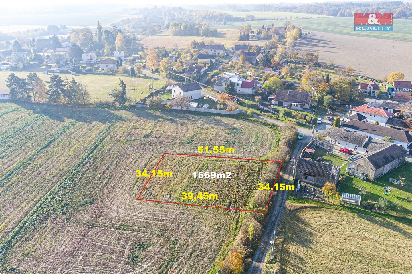 Prodej  stavebního pozemku 1 569 m², Žáky - Štrampouch, okres Kutná Hora