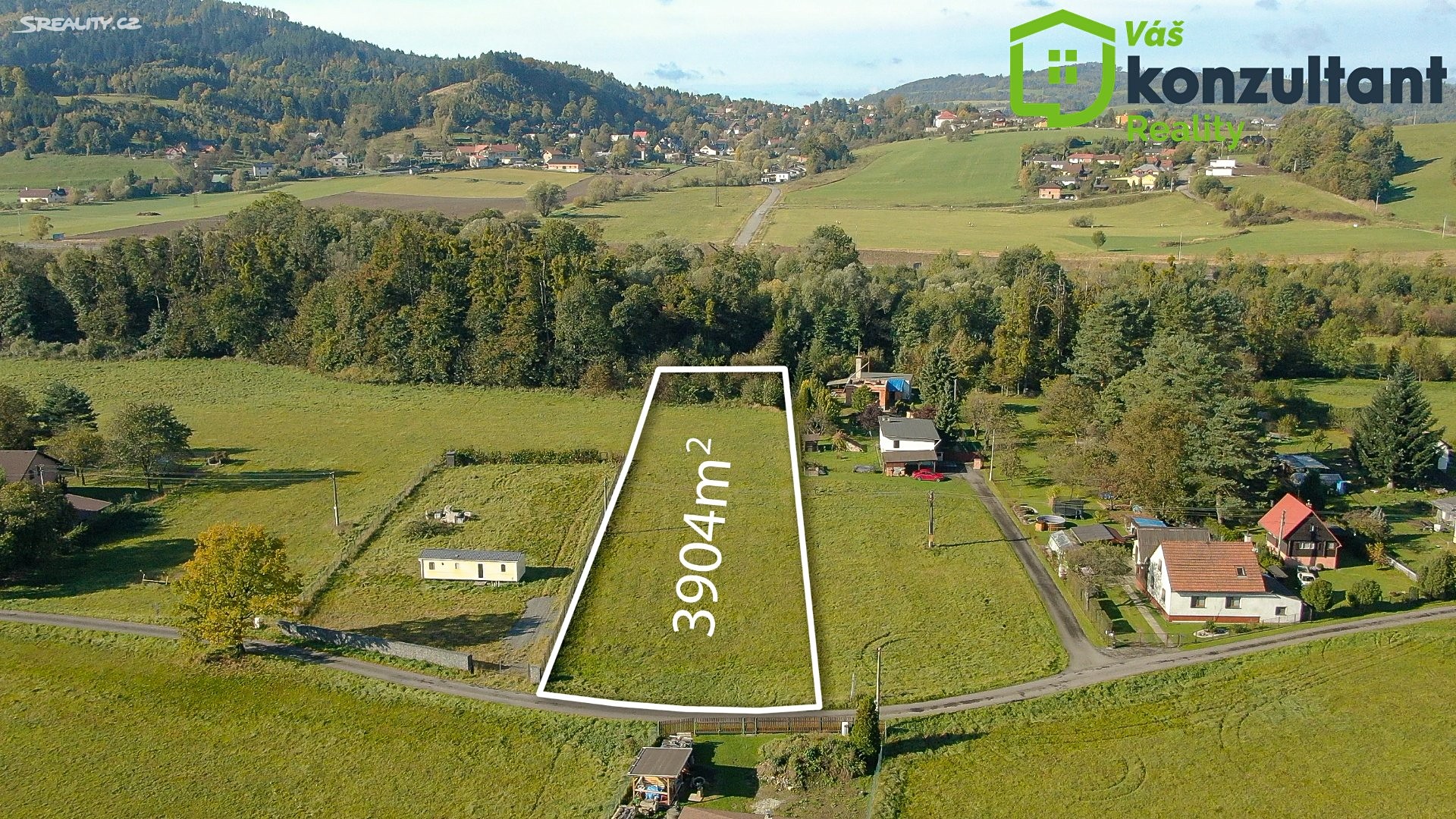 Prodej  stavebního pozemku 3 904 m², Frýdlant nad Ostravicí, okres Frýdek-Místek