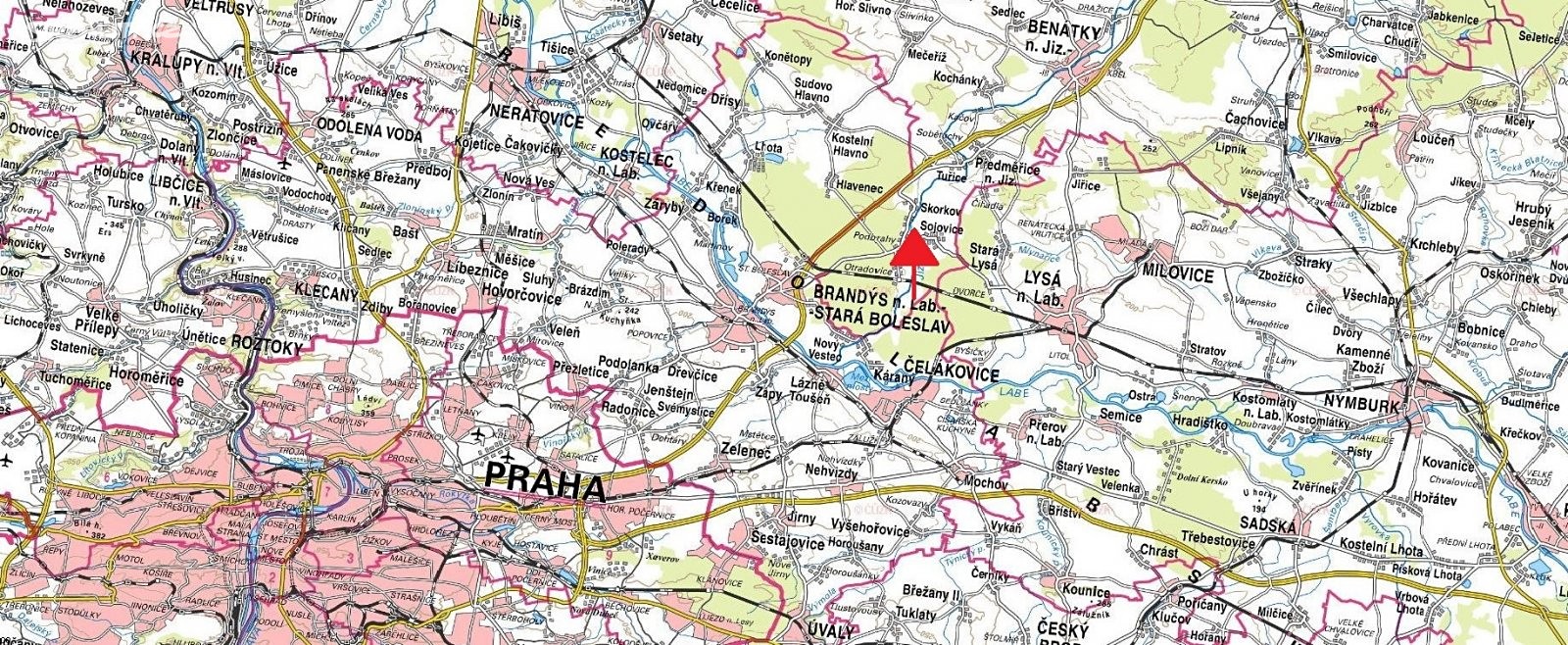 Prodej  pole 2 964 m², Skorkov, okres Mladá Boleslav