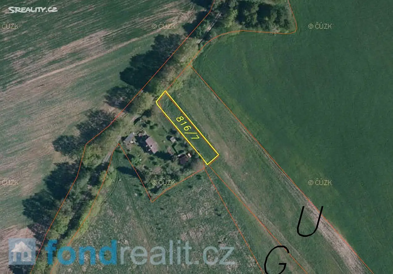 Prodej  pozemku 809 m², Kamenný Újezd - Krasejovka, okres České Budějovice