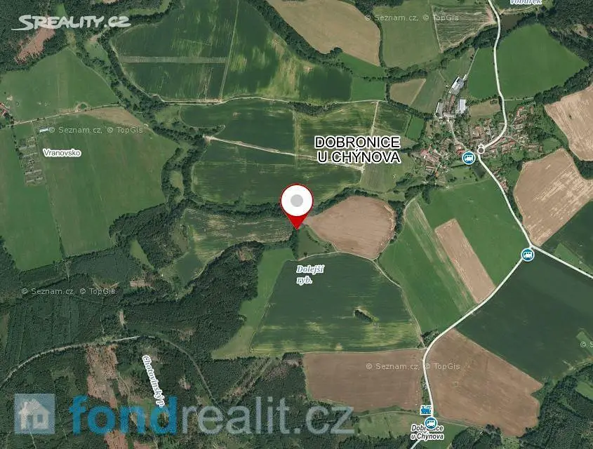 Prodej  pozemku 322 m², Chýnov - Dobronice u Chýnova, okres Tábor