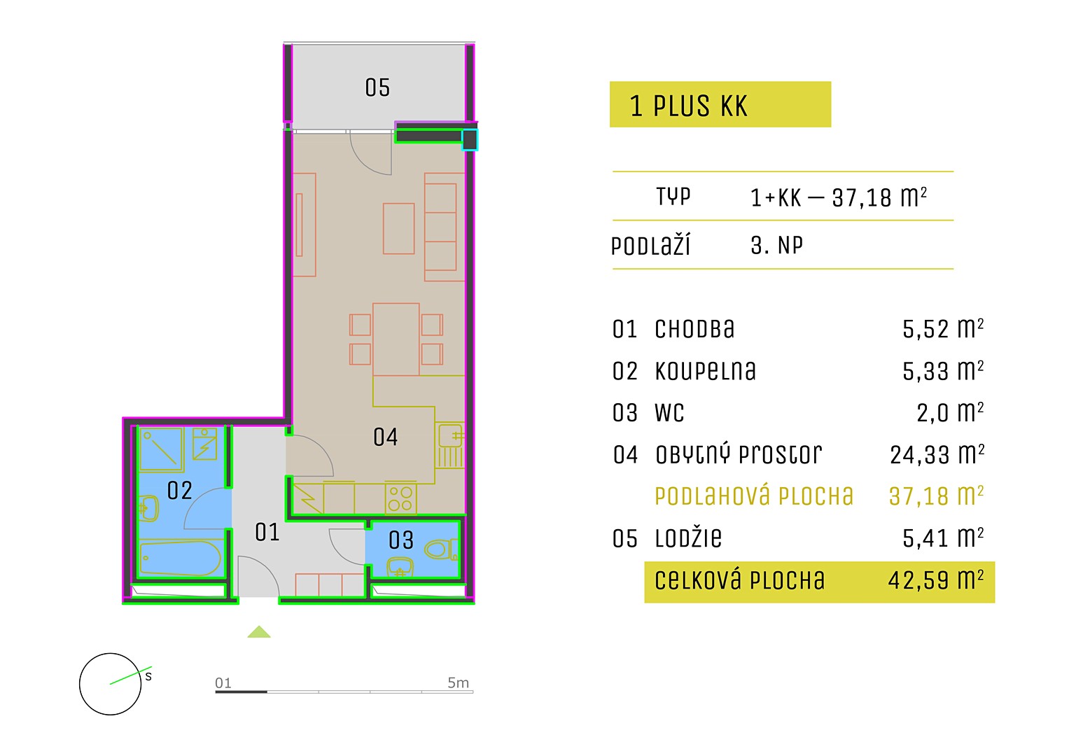 Prodej bytu 1+kk 37 m², K. Čapka, Jevíčko