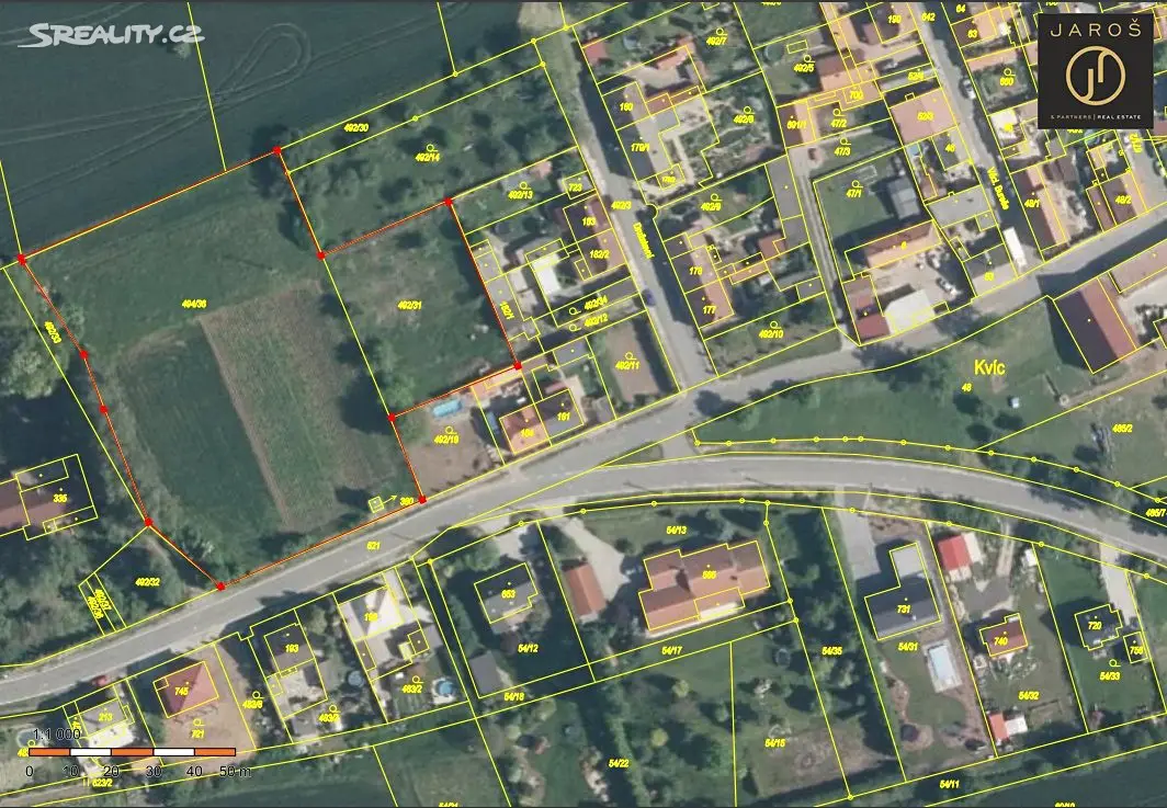 Prodej  stavebního pozemku 7 252 m², Slaný - Kvíc, okres Kladno