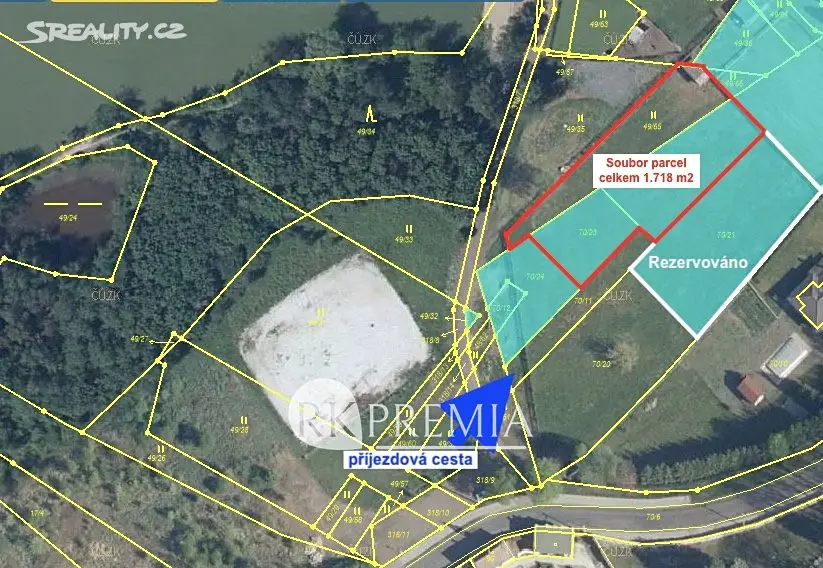 Prodej  stavebního pozemku 1 718 m², Zabrušany, okres Teplice