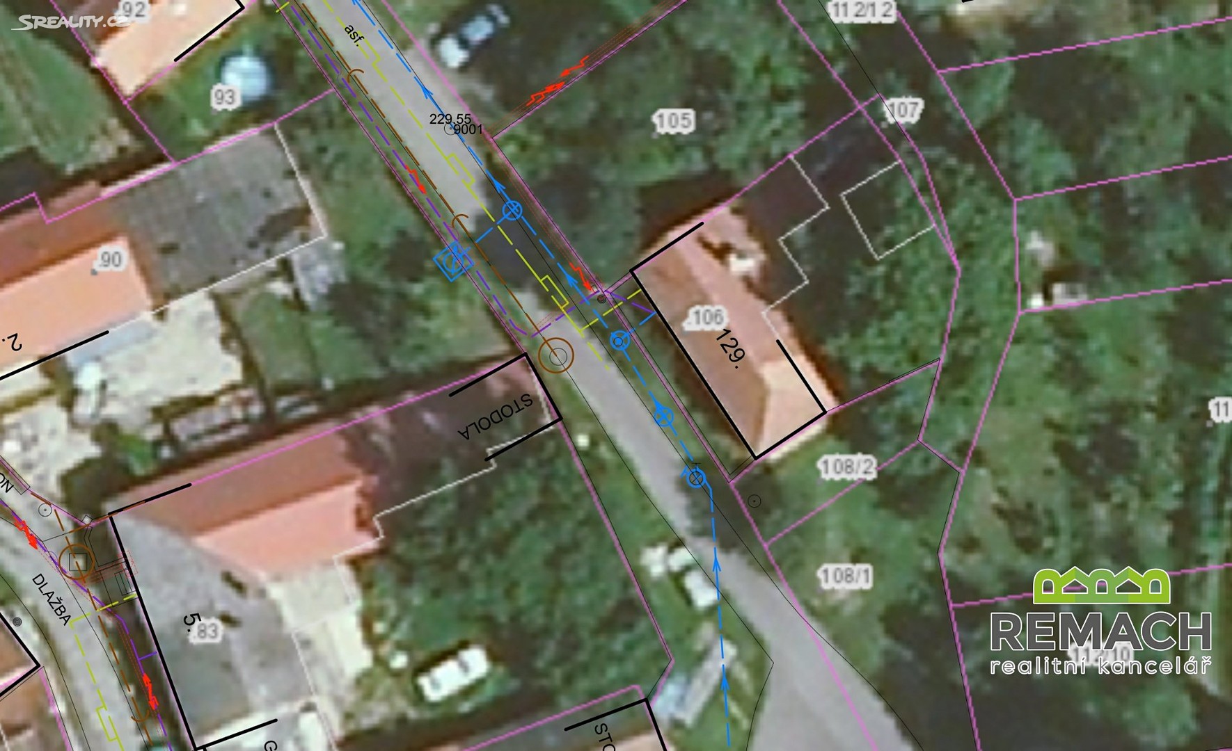 Prodej  stavebního pozemku 202 m², Modrá, okres Uherské Hradiště