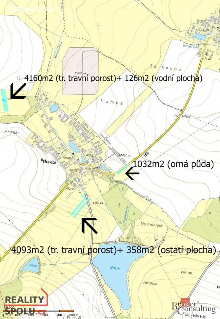 Prodej  louky 9 762 m², Mladošovice, okres České Budějovice
