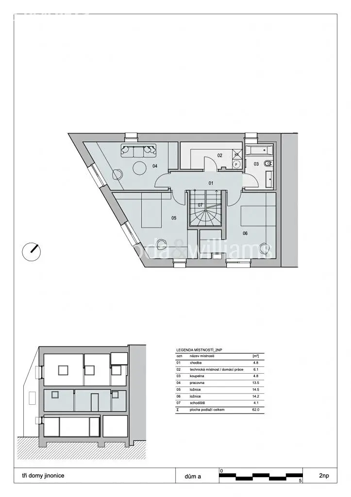 Prodej  rodinného domu 168 m², pozemek 109 m², Butovická, Praha 5 - Jinonice