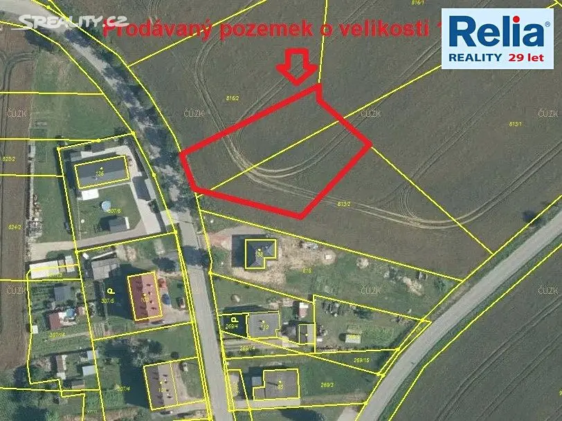 Prodej  stavebního pozemku 1 915 m², Kasalice, okres Pardubice