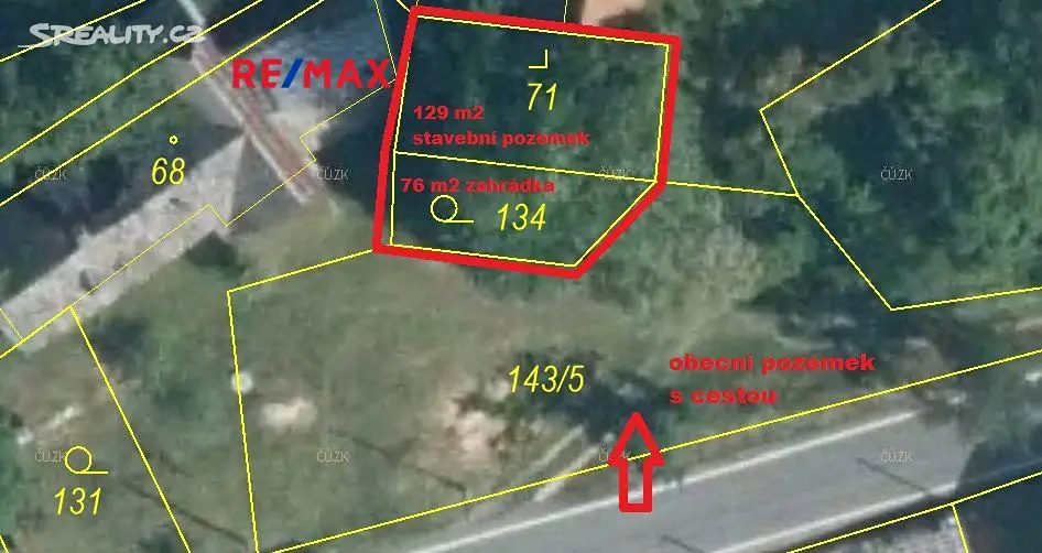 Prodej  stavebního pozemku 205 m², Nezdice na Šumavě, okres Klatovy
